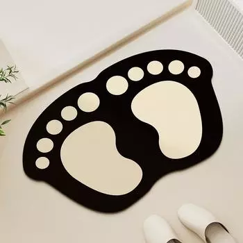 Впитывающий коврик для ванной комнаты, устойчивый к грязи, профилированный коврик для ног, туалет, быстросохнущий нескользящий коврик из диатомовой грязи 40 * 60cm