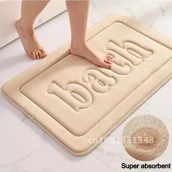 Впитывающий коврик для ванной Ковер с эффектом памяти Нескользящий коврик для ванной Коврики для ванной Нескользящий коврик для двери в душевую кабину Подставка для ног в туалете 40x60cm S