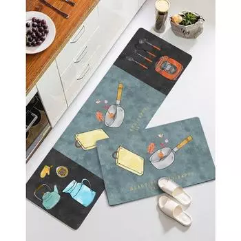 Впитывающий мягкий диатомовый коврик для ванной комнаты, коврик для входа в туалет, коврик для входа в кухню, впитывающий быстросохнущий 40*60cm+40*120cm