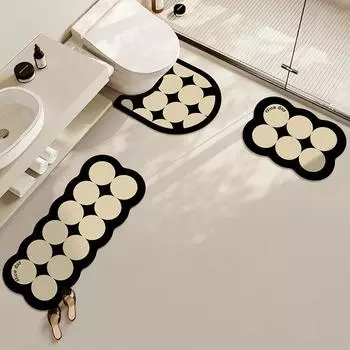 Впитывающий мягкий коврик для пола из диатомовой грязи для ванной комнаты, противоскользящий коврик для ног, туалетный набор, коврик для раковины для дома No specification