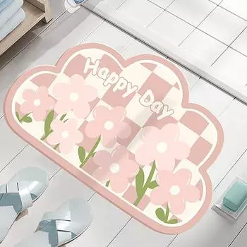 Впитывающий мягкий коврик для туалета, кухни, душевой комнаты, туалетной двери, нескользящий быстросохнущий коврик для ванной комнаты с диатомовой грязью 40 * 60Cm Diatom Mud