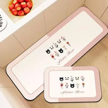 Впитывающий нескользящий коврик для кухни, анти-ускоритель, быстросохнущий коврик для ванной комнаты, коврик для входа в ванную комнату 40 * 60cm crystal velvet