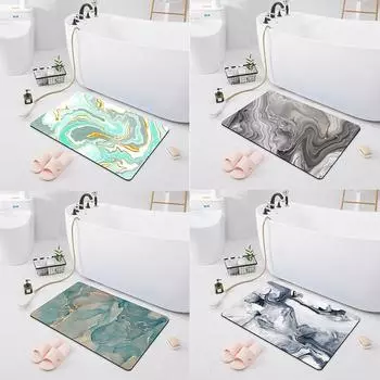 Впитывающий нескользящий коврик Дверной коврик Ванная комната Туалет Пол Душевая комната Коврик для ванной Современный кухонный коврик 40x60cm