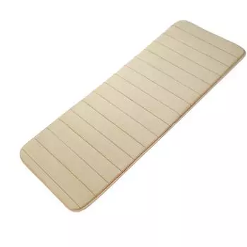 Впитывающий полосатый коврик для ванной комнаты с длинной пеной с эффектом памяти бежевый