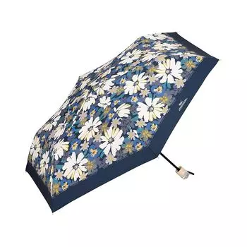 ВПК. Складной зонт с цветущим цветком, мини-зонт темно-синего цвета, основная спица 50 см, легкий, подходит как для дождя, так и для солнечного света, для женщин, с цветочным узором, модный