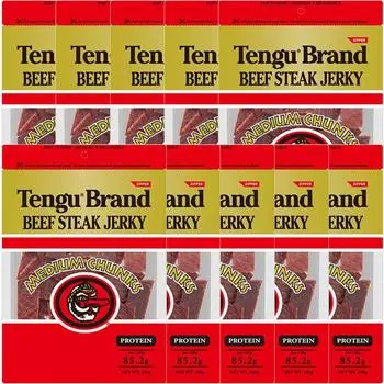 Вяленая говядина Tengu, средний кусок 150 г, набор из 10 пакетиков, обычная закуска Tengu