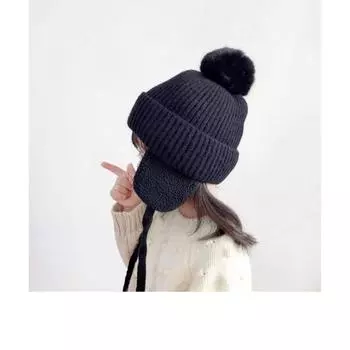 Вязаная детская шапка-бини, шапка-бомбер для мальчиков и девочек, теплая детская шапка на осень и зиму для девочек, детская шапка-чепчик, шапка-бомбер 48-54cm