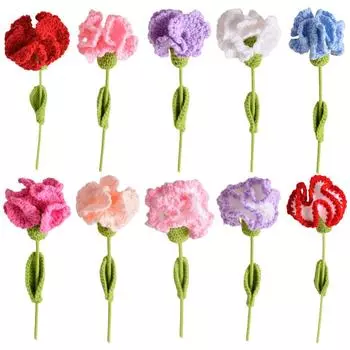 Вязаная гвоздика крючком Готовая гвоздика на свадьбу, день рождения (синий) Делавэр