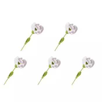 Вязаная гвоздика крючком Готовая гвоздика на свадьбу, день рождения (белый)