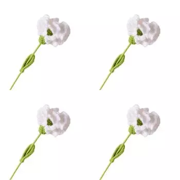 Вязаная гвоздика крючком Готовая гвоздика на свадьбу, день рождения (белый)