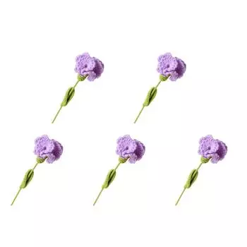 Вязаная гвоздика крючком Готовая гвоздика на свадьбу, день рождения (фиолетовый)