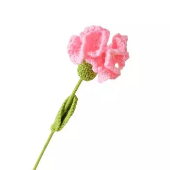 Вязаная гвоздика крючком Готовая гвоздика на свадьбу, день рождения (розовый)