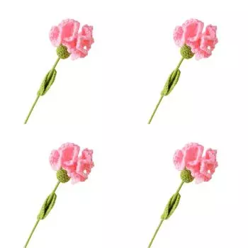 Вязаная гвоздика крючком Готовая гвоздика на свадьбу, день рождения (розовый)