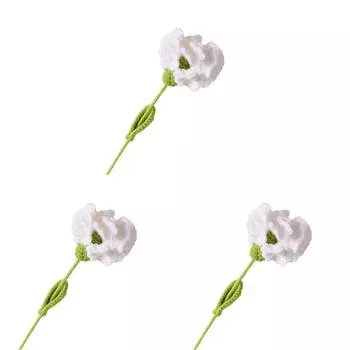 Вязаная гвоздика крючком Готовая гвоздика на свадьбу, день рождения (белый)