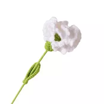 Вязаная гвоздика крючком Готовая гвоздика на свадьбу, день рождения (белый)