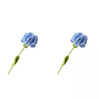 Вязаная гвоздика крючком Готовая гвоздика на свадьбу, день рождения (синий) #F