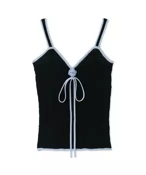 Вязаная кофточка с мотивом «Роза» LWNT244135 BLK [Lily Brown] для женщин чёрный