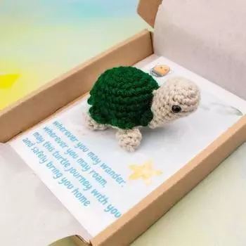 Вязаная крючком черепаха для путешествий подарочный брелок с картой One Size