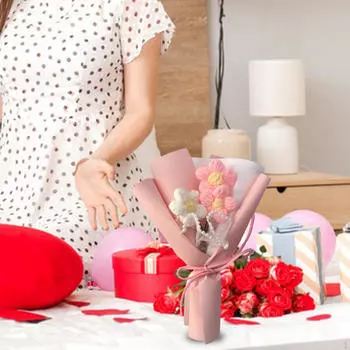 Вязаная крючком цветочная композиция для домашнего декора и праздников Style G