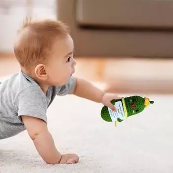 Вязаная крючком игрушка с огурцами, эмоциональная поддержка, позитивная жизнь, ручная работа, вязание овощей, снятие стресса, комфортная кукла, подарок на день рождения для детей и взрослых 1pc