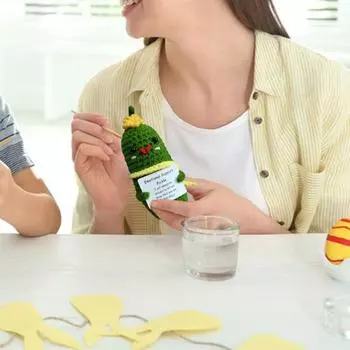 Вязаная крючком игрушка с огурцами, эмоциональная поддержка, позитивная жизнь, ручная работа, вязание овощей, снятие стресса, комфортная кукла, подарок на день рождения для детей и взрослых 1pc