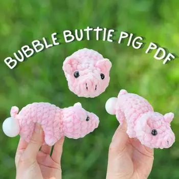 Вязаная крючком игрушка-животное, сжимающая, снимающая стресс, надувающая мыльные пузыри, утка, собака, лягушка, несущая яйцо, цыпленок, свинья, ручная вязаная кукла, сжимающая сенсорную игрушку-фиджет Little Dog