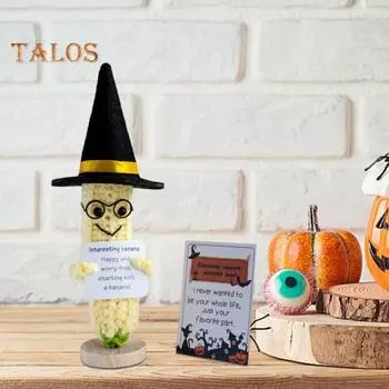 Вязаная крючком кукла-колдунья на Хэллоуин с поощрительной открыткой Эмоциональная поддержка Ручная вязка Позитивная утка Ананас Авокадо Динозавр Банановый огурец Duck