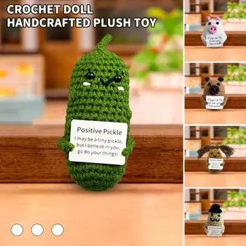 Вязаная крючком кукла, позитивная вязаная кукла, украшение, прочная, мягкая, эмоциональная, кукла-картошка для украшения дома