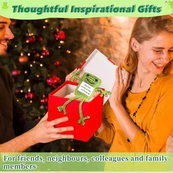 Вязаная крючком лягушка кукла с карточками пряжа длинный вязаный дизайн шерсть поощрение ноги весело милый