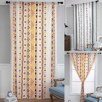Вязаная крючком полупрозрачная ажурная занавеска для украшения гостиной в стиле бохо, балкона, спальни, готового эркера, художественный декор W 150x H 160cm 1pcs