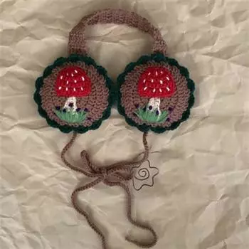 Вязаная крючком шапка с ушками кролика Миффи, шапка с ушками кролика для взрослых Миффи straps average size