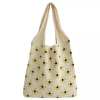 Вязаная крючком сумка-тоут Эстетическая сумка через плечо Полая сумка-хобо для женщин (Абрикосовый красный)