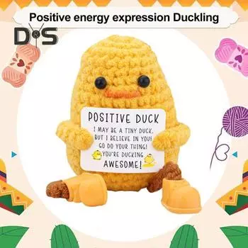 Вязаная крючком уточка, украшение ручной работы, длинноногая уточка, кукла, компаньон для стола, позитивная утка, вдохновляющий подарок для женщин и мужчин, наполнители для рождественских чулок жёлтый