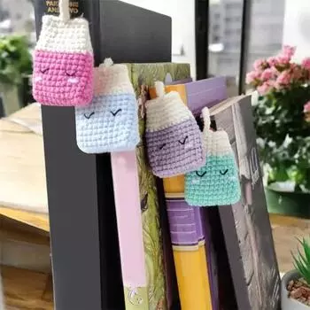 Вязаная крючком закладка «Кактус» Вязаная крючком закладка для книг Украшение офиса Яркие цветные сувениры для вечеринок зелёный