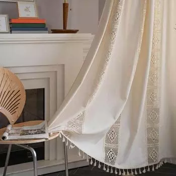 Вязаная крючком занавеска в стиле пэчворк, элегантная занавеска для гостиной, оконная занавеска для гостиной 160cm