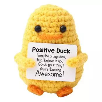 Вязаная крючком желтая утка с картой Креативная вязаная позитивная утка для сестер Подарки