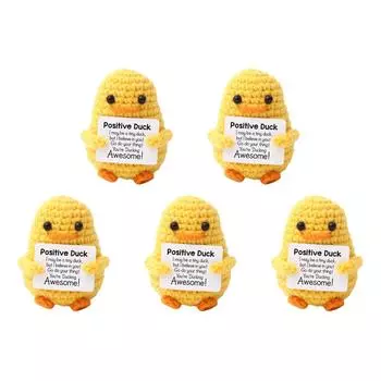 Вязаная крючком желтая утка с картой Креативная вязаная позитивная утка для сестер Подарки
