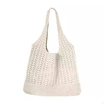 Вязаная крючком женская сумка с эстетичной ручкой сверху, для отдыха на море, путешествий, праздников