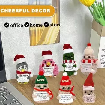 Вязаная кукла Картошка для детей Позитивная жизнь Ручная работа крючком Мягкая кукла Картошка с вдохновением D