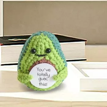 Вязаная кукла ручной работы, эмоциональная поддержка, кукла авокадо с поощрительной картой, забавная вязаная крючком кукла авокадо для дома Avocado