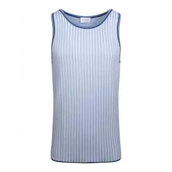 Вязаная майка в полоску Salvatore Ferragamo синий