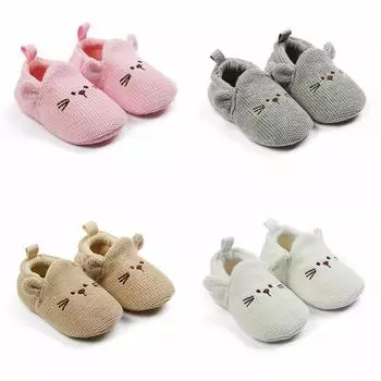 Вязаная нескользящая обувь на плоской подошве для младенцев, повседневная мягкая удобная обувь для первых ходунков Prewalker 11