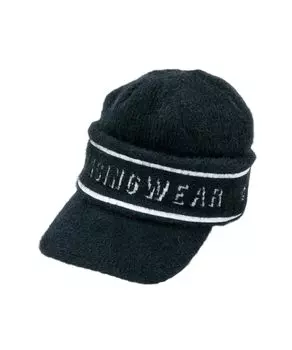 Вязаная норка Теплая Вязаная Холодная BK00 [Munsingwear] Кепка, Стиль, Козырек, Изоляция, Кепка, Защита, Гольф, MG4FCP40L, Женская (черный)