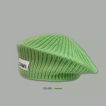 Вязаная осенне-зимняя шапка, простой берет, винтажные английские береты, теплая шерстяная шапка-бини, женская уличная кепка для девочек, женские береты, шапки