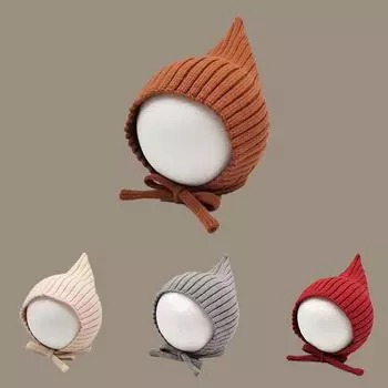 Вязаная остроконечная шапка с защитой ушей для детей - стиль осень/зима 43-48CM (Approx. 6-14 Months)