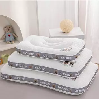 Вязаная подушка для родителей и детей с рисунком медведя из мультфильма для детей 3 лет, студентов, взрослых, для дома. Подушка для глубокого сна с шейным отделом позвоночника.