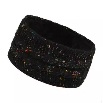 Вязаная повязка на голову для женщин, повязка на голову, утеплитель для ушей, тюрбан, аксессуары для волос с флисовой подкладкой светло-зеленый