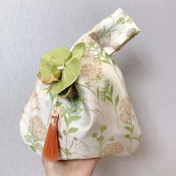 Вязаная простая кисточка узел на запястье сумка кошелек кисточка цветок кулон вышивка ханьфу сумка небольшой предмет мешочек темперамент