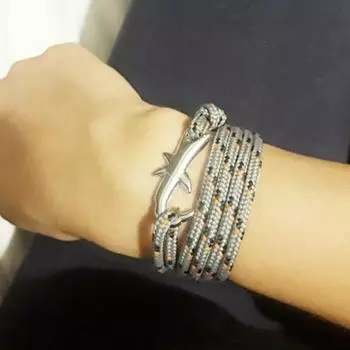 Вязаная простая веревка в виде акулы, Новое поступление, 15 цветов, Лидер продаж, 1 шт., браслеты в стиле викингов с животными ярких цветов, ручная работа