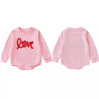 Вязаная рубашка для младенцев и девочек, вышитые полотенца, комбинезоны с длинными рукавами 60 розовый